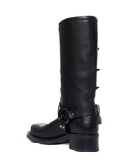 Stivale Biker Windsor nero con fibbie argento - YES SHOPStivaliGISEL MOIRE'WINDSOR-IT 36
