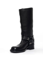 Stivale Biker Windsor nero con fibbie argento - YES SHOPStivaliGISEL MOIRE'WINDSOR-IT 36