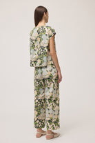 Pantalone ampio con stampa floreale verde - YES SHOPPantaloniOTTOD'AMEDP0041-IT 347265549676771