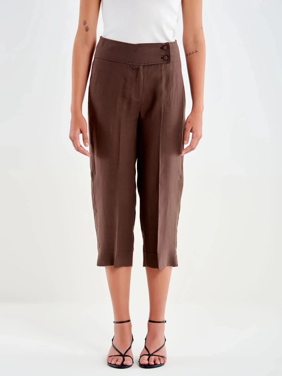 Pantalone alla caviglia testa di moro - YES SHOPPantaloniVICOLOTAB1595-03873422579871