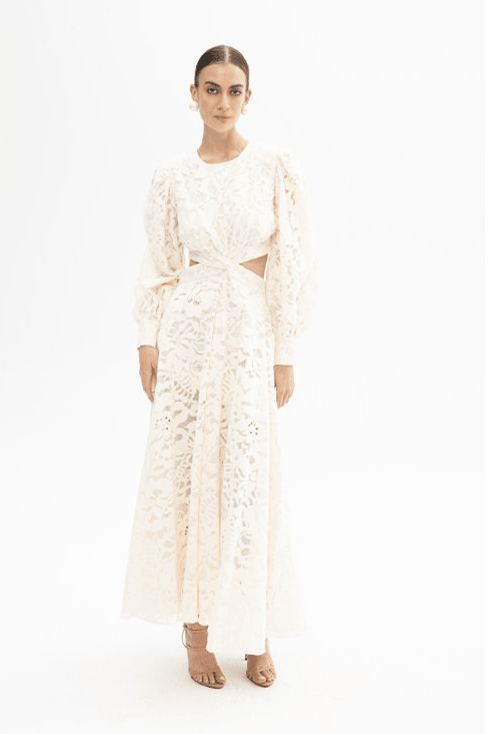 Abito macramè panna con incrocio sulla schiena - YES SHOPAbitiACTUALEEAB004129-IT 345339256742771