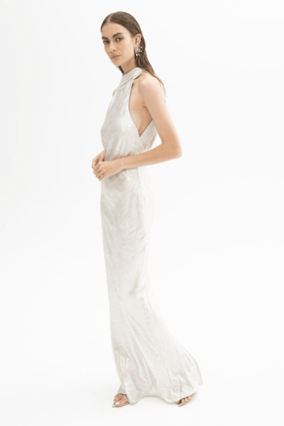 Abito in satin vaniglia scollo americano - YES SHOPAbitiACTUALEEAB009043-IT 343739256742771