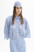 Abito corto in merletto azzurro con spalline e cintura in vita - YES SHOPAbitiACTUALEEAB004102-IT 341689585344771