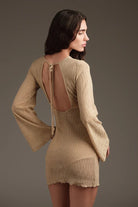Abito corto in maglia oro con schiena scoperta - YES SHOPBeachwearCOTAZURVSC61155-XXS