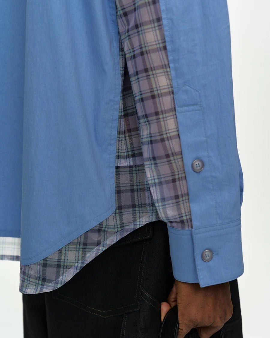 Camicia azzurra con pannelli in rete - YES SHOPCamicieANDERSON BELLATB1441M-XXS