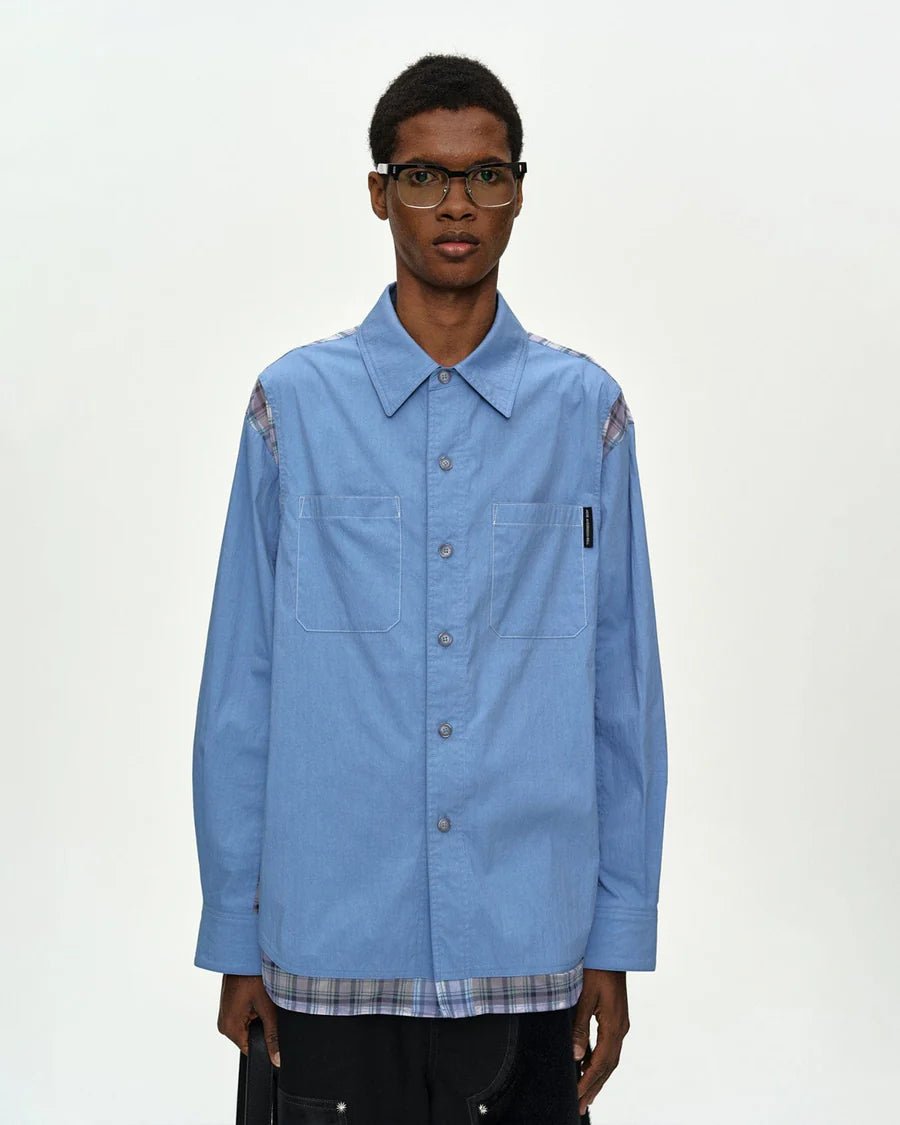 Camicia azzurra con pannelli in rete - YES SHOPCamicieANDERSON BELLATB1441M-XXS