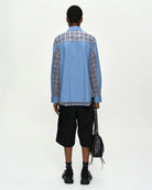 Camicia azzurra con pannelli in rete - YES SHOPCamicieANDERSON BELLATB1441M-XXS