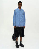 Camicia azzurra con pannelli in rete - YES SHOPCamicieANDERSON BELLATB1441M-XXS