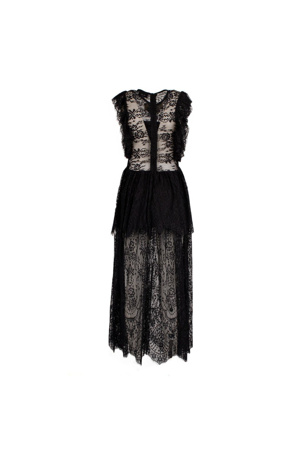 Abito lungo in pizzo nero con papillon di perle - YES SHOPAbitiODI' ODI'ARDEA-XXS3665549676771