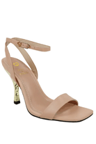 Sandalo Biscuit in pelle nude con tacco specchiato oro martellato - YES SHOPScarpe elegantiGOLD&ROUGEBISCUIT-S-IT 365824157313771
