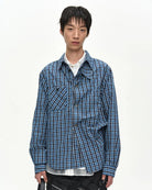 Camicia a strati blu a quadri - YES SHOPCamicieANDERSON BELLATB1553M-XXS