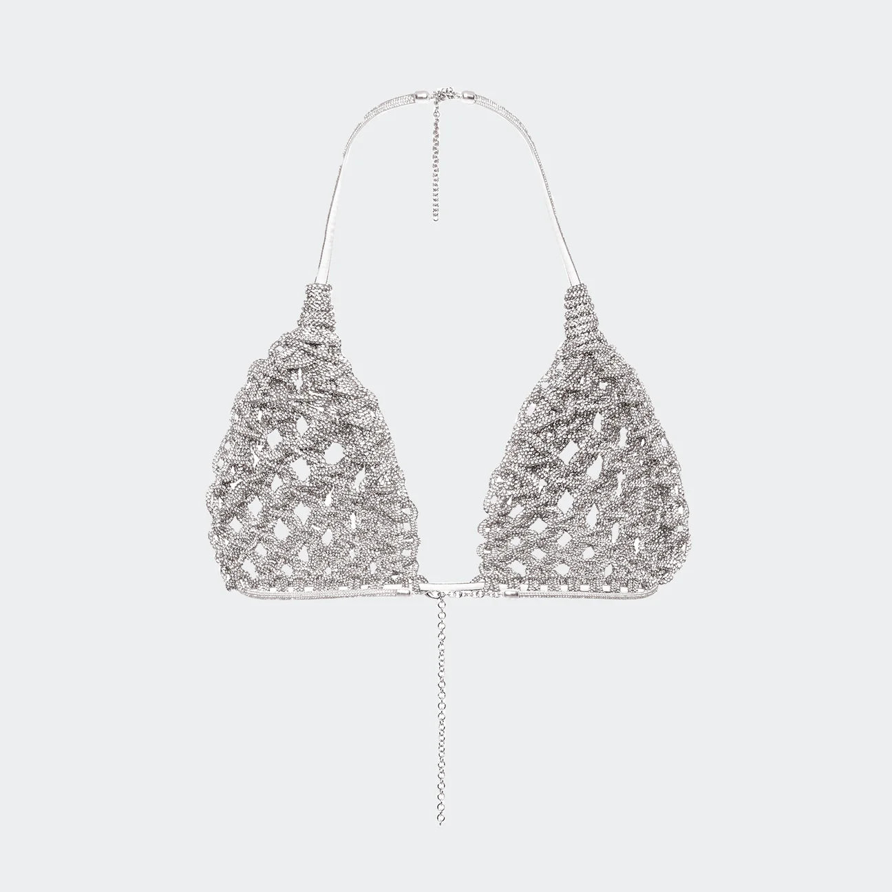 Reggiseno diamond tempestato di cristalli e intrecciato a mano