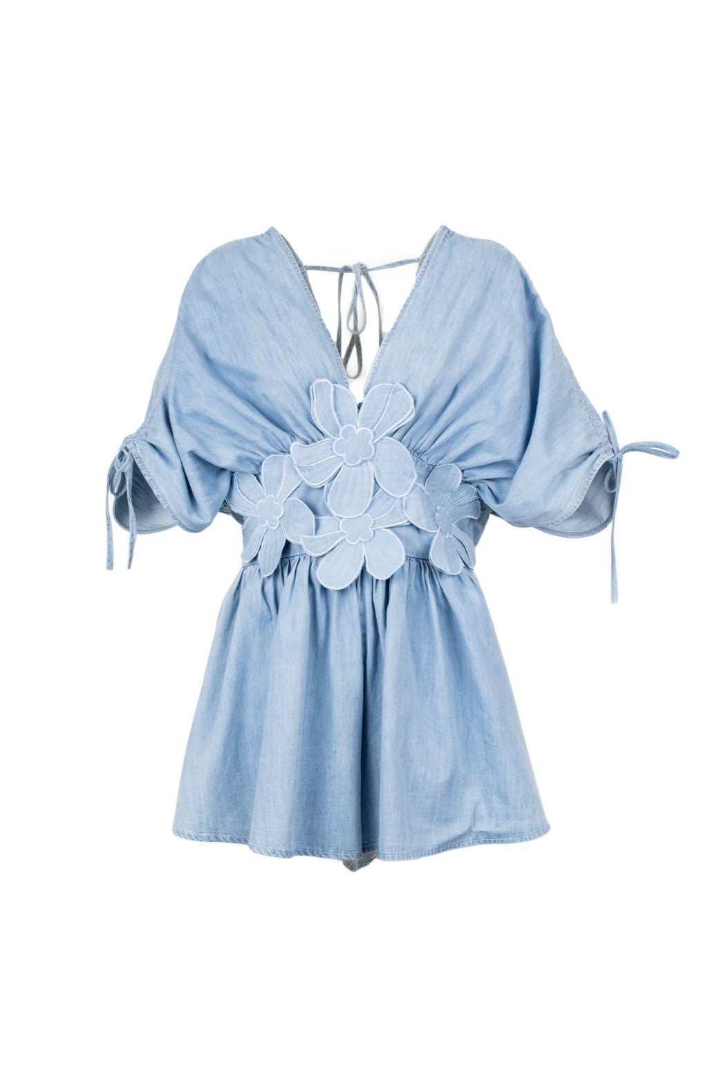 Abito Cadimare in denim con fiori rialzati - YES SHOPAbitiODI' ODI'CADIMARE-XXS1832456742771