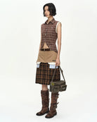 Camicia smanicata check bruciato con orlo tondo - YES SHOPCamicieADSB ANDERSSON BELLATB1569W-XXS