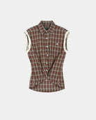 Camicia smanicata check bruciato con orlo tondo - YES SHOPCamicieADSB ANDERSSON BELLATB1569W-XXS