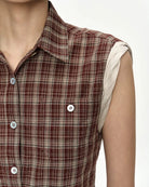 Camicia smanicata check bruciato con orlo tondo - YES SHOPCamicieADSB ANDERSSON BELLATB1569W-XXS