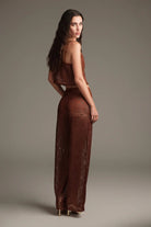 Pantalone bronzo in maglia crochet - YES SHOPPantaloniCOTAZURPTC61077-XXS