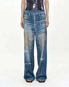 Pantalone in mesh stampa Trompe l'Oeil Denim e Cargo - YES SHOPPantaloniADSB ANDERSSON BELLAPA922U-XXS