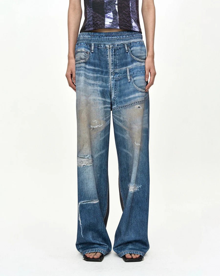 Pantalone in mesh stampa Trompe l'Oeil Denim e Cargo - YES SHOPPantaloniADSB ANDERSSON BELLAPA922U-XXS