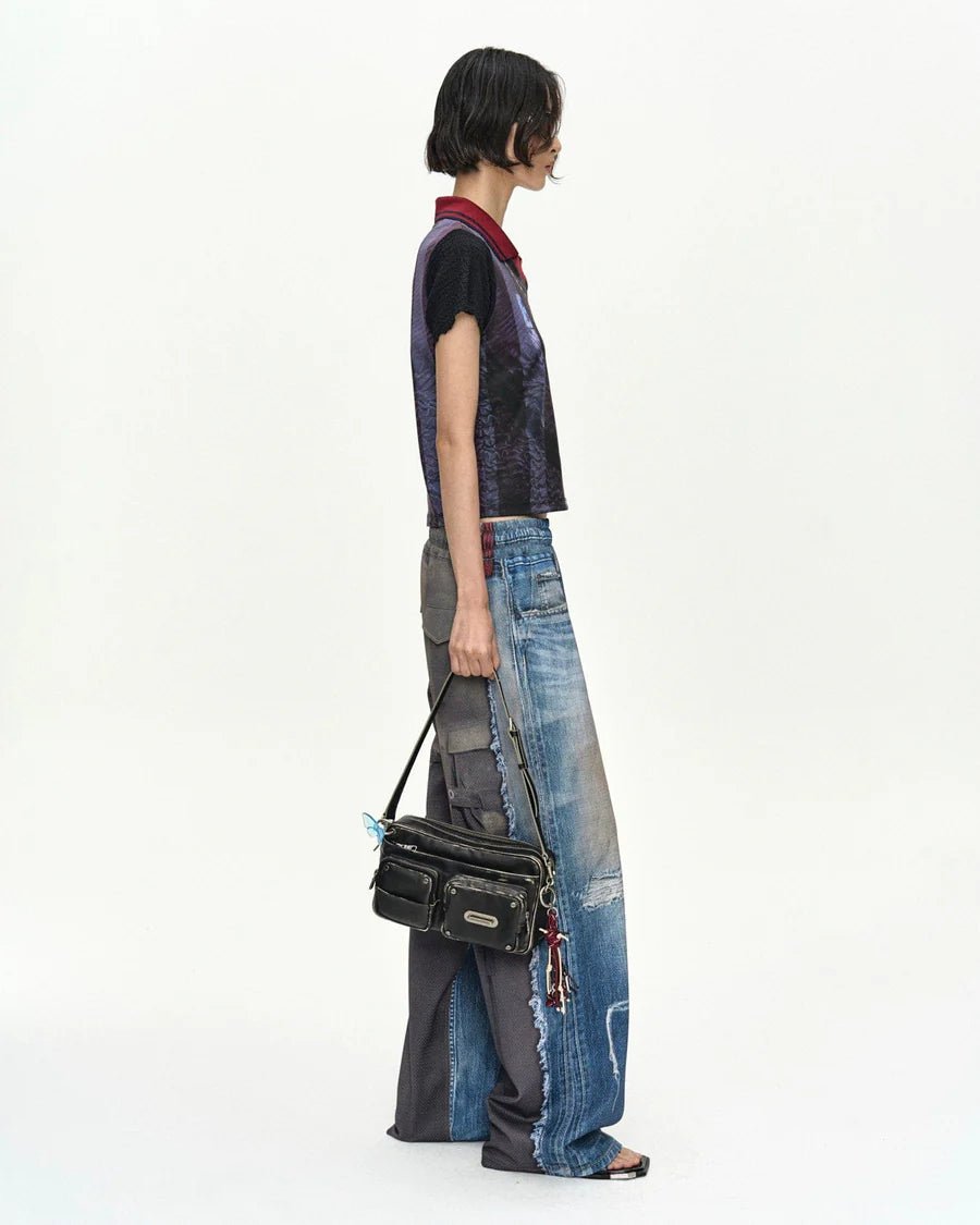 Pantalone in mesh stampa Trompe l'Oeil Denim e Cargo - YES SHOPPantaloniADSB ANDERSSON BELLAPA922U-XXS