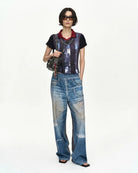 Pantalone in mesh stampa Trompe l'Oeil Denim e Cargo - YES SHOPPantaloniADSB ANDERSSON BELLAPA922U-XXS