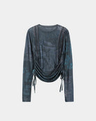Maglia stampa denim con coulisse laterale - YES SHOPMaglieADSB ANDERSSON BELLATB1473W-XXS