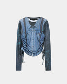 Maglia stampa denim con coulisse laterale - YES SHOPMaglieADSB ANDERSSON BELLATB1473W-XXS