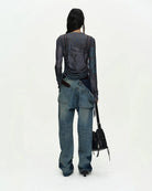 Maglia stampa denim con coulisse laterale - YES SHOPMaglieADSB ANDERSSON BELLATB1473W-XXS