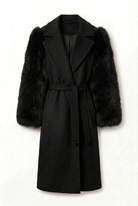 Cappotto lungo nero con maniche in ecopelliccia - YES SHOPCappottiYES LONDONVENISSIEUX-IT 38/40