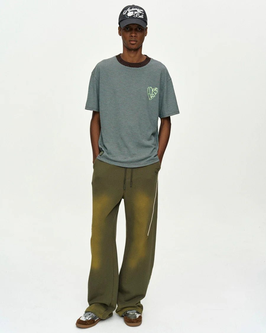 T-shirt a righe menta e logo a cuore - YES SHOPT-shirtANDERSON BELLATB1458M-XXS