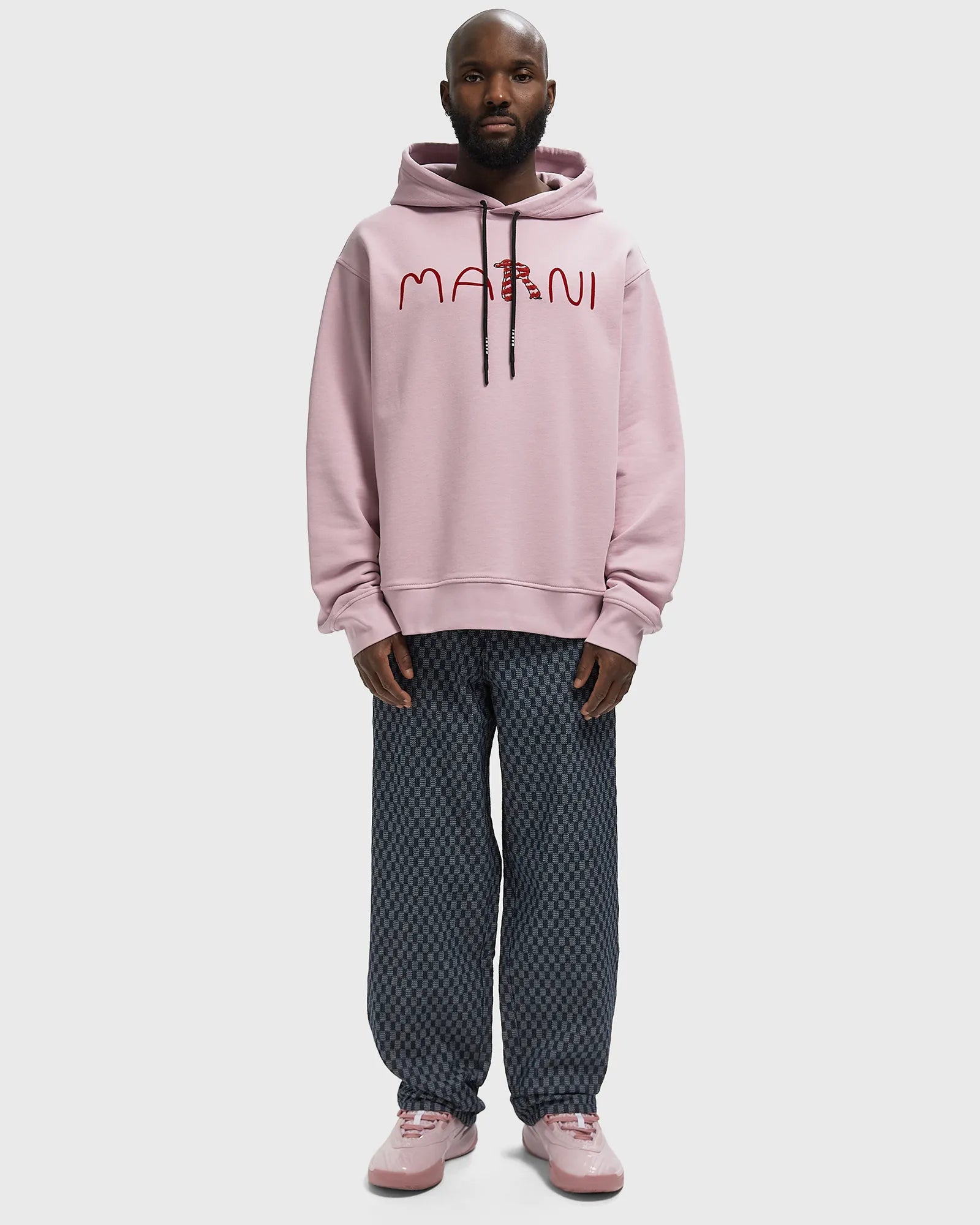 Felpa rosa con cappuccio e logo rosso - YES SHOPFelpeMARNIFUMU0137PSUSCY85-IT 429208214652771