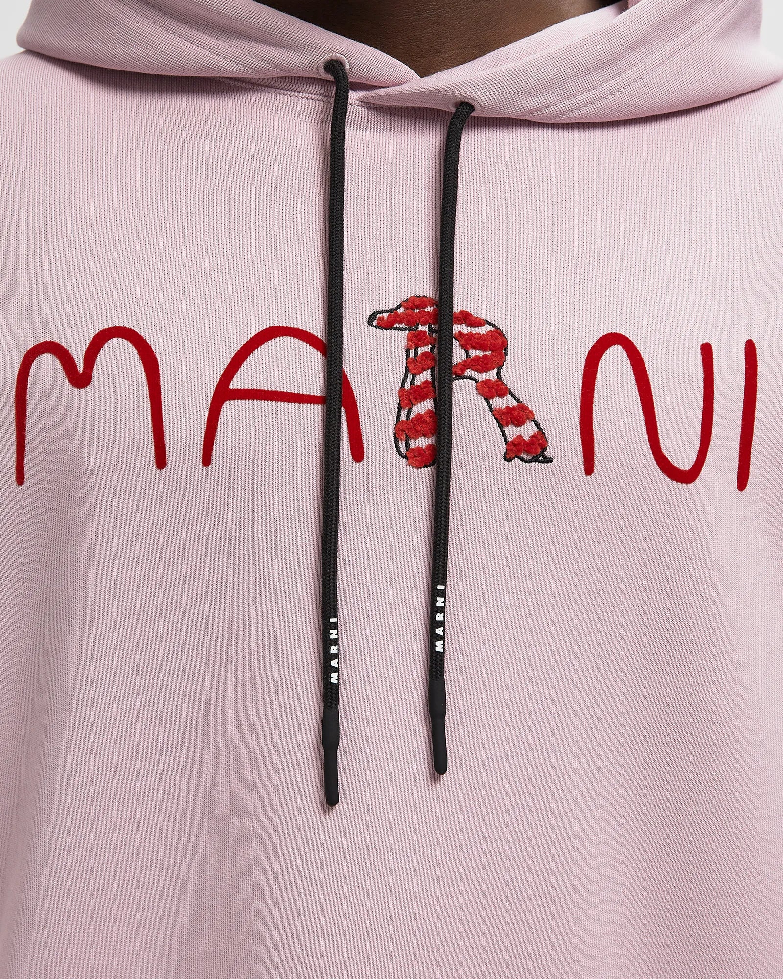 Felpa rosa con cappuccio e logo rosso - YES SHOPFelpeMARNIFUMU0137PSUSCY85-IT 429208214652771