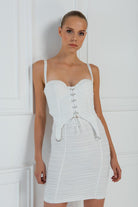 Bustier bianco in raso con coppe e anelli - YES SHOPTopKIKI RIKI28867-XXS7252675068771