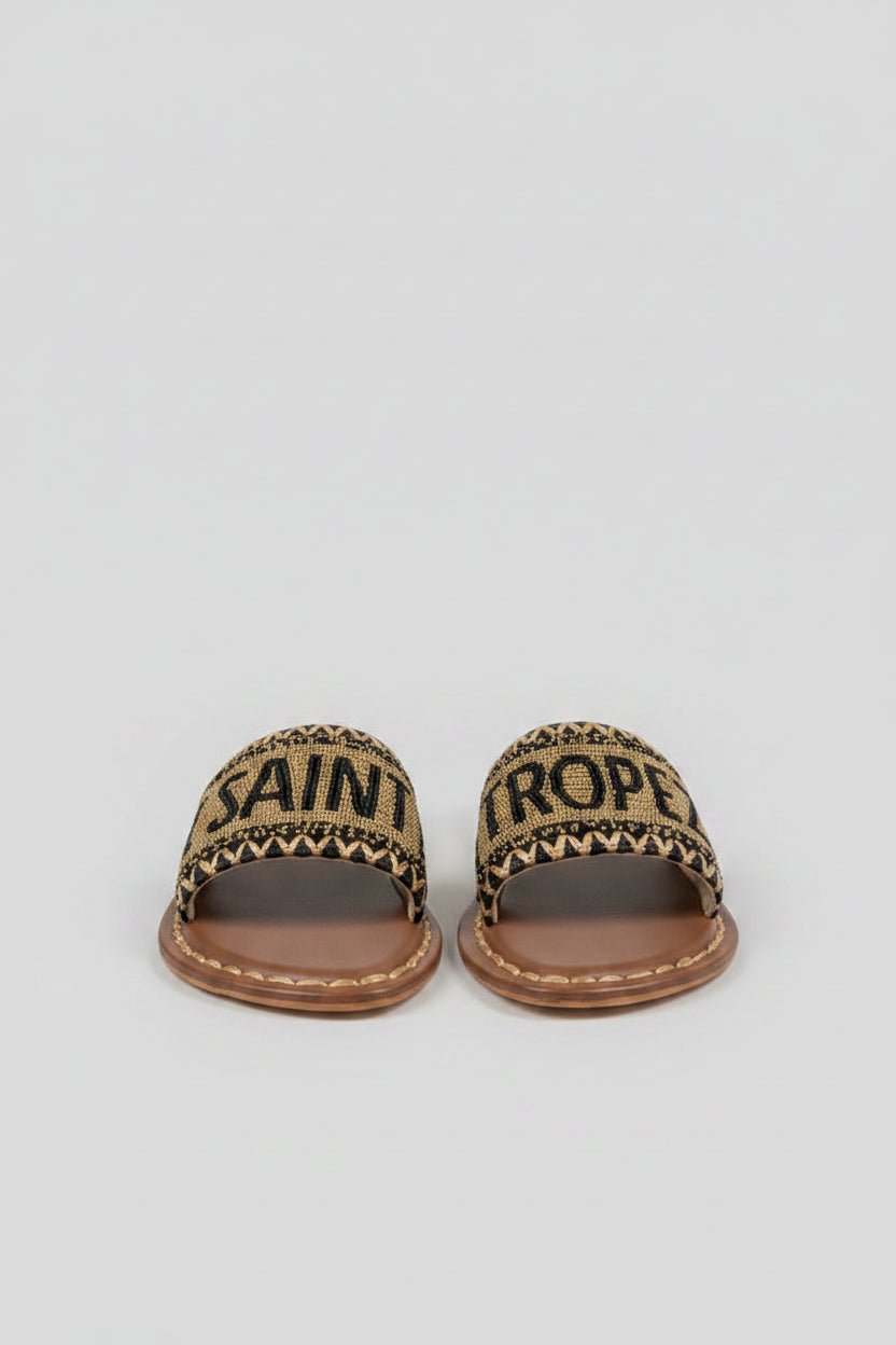 Ciabatta Saint Tropez nera con perline oro - YES SHOPSandaliDE SIENA192-24/S_TROPEZ-IT 369820575068771