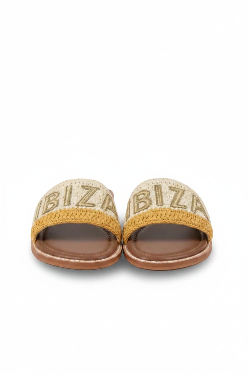 Ciabatta Ibiza in raffia bianca e oro - YES SHOPSandaliDE SIENA82-25/IBIZA-IT 363522675068771