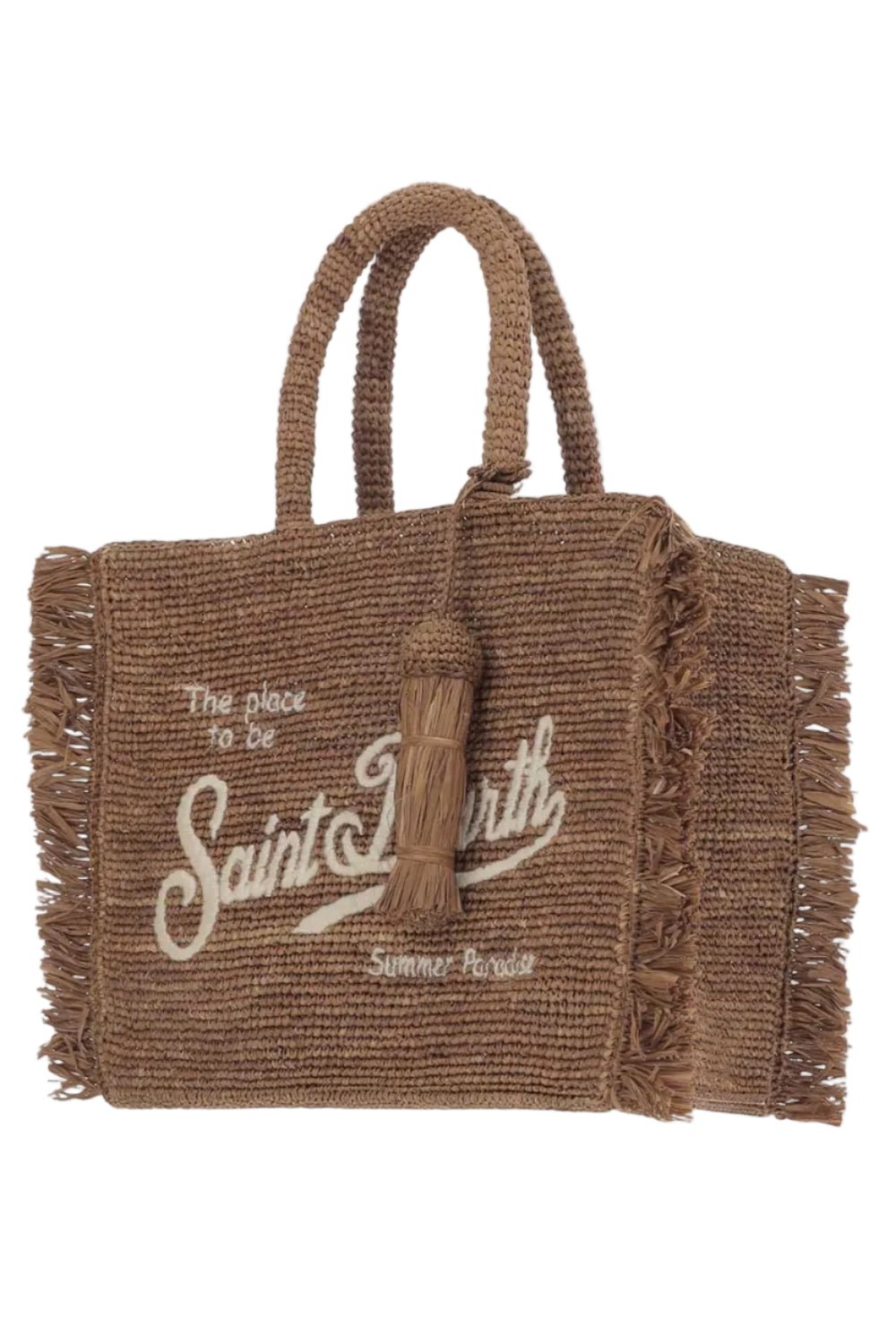 Borsa Colette in raffia scura con frange e nappina - YES SHOPBorse crossbodyMC2 SAINT BARTHCOL0026/00452L-Taglia unica9768349676771