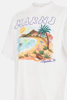 T-shirt bianca con stampa summer - YES SHOPT-shirtMARNIHUMU02234P USCZ06-IT 425697214652771