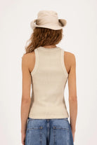 Canotta desert a costine scollo americano con logo laterale - YES SHOPCanotteICON DENIMLUANA-XXS