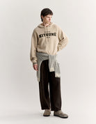 Maglia in lana beige con cappuccio e logo - YES SHOPMaglioniMAISON KITSUNEMRMKJ08KT 1171-31759855091971