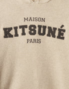 Maglia in lana beige con cappuccio e logo - YES SHOPMaglioniMAISON KITSUNEMRMKJ08KT 1171-31759855091971