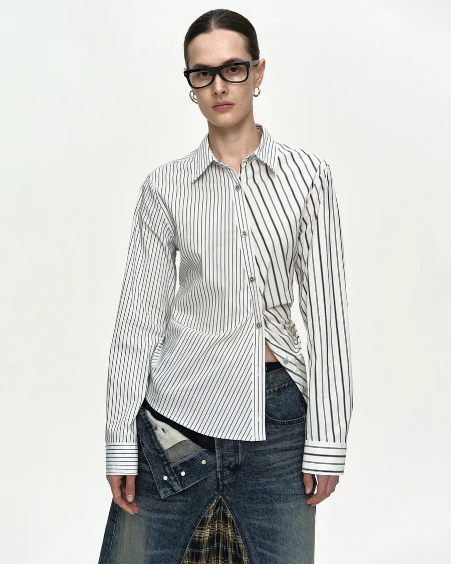 Camicia twist bianca a righe - YES SHOPca,ADSB ANDERSSON BELLATB1463W-XXS