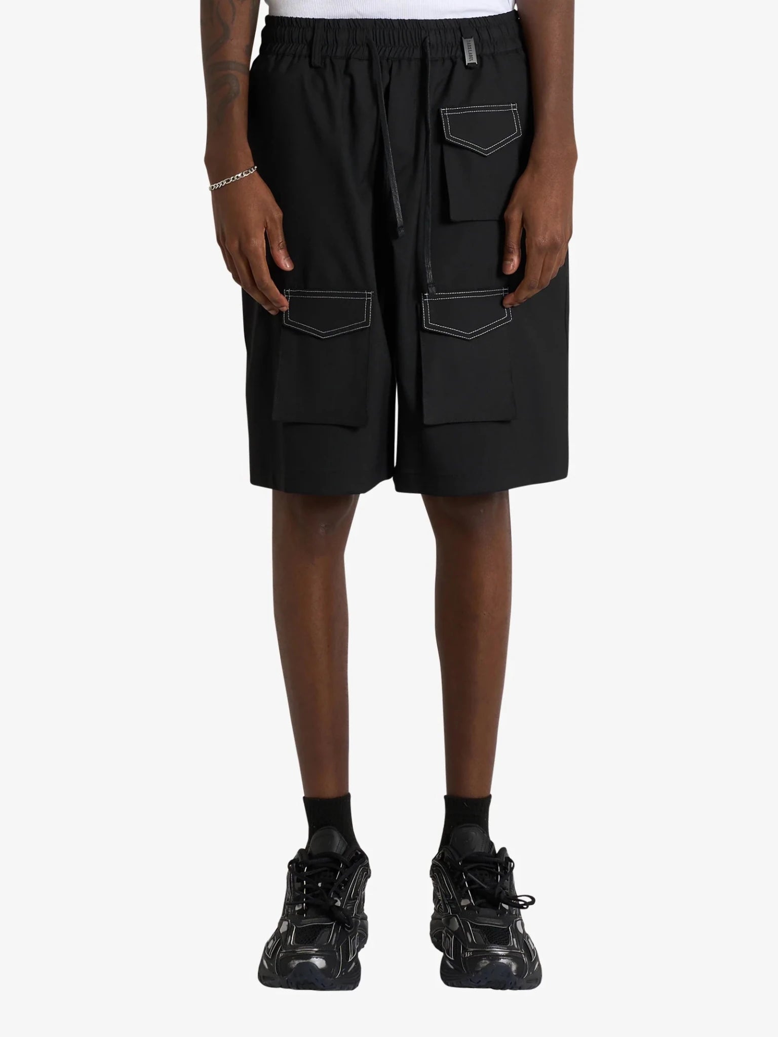 Bermuda cargo nero in misto lana - YES SHOPBermudaDARK LABELDRKS274-XXS