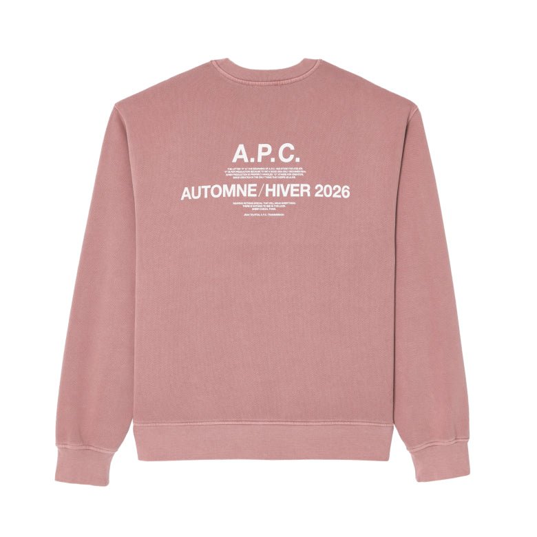 Felpa rosa girocollo con stampa sul retro - YES SHOPFelpeA.P.C.COHBT-H37046-XXS