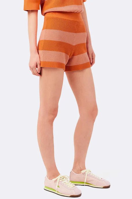 Shorts arancio in maglia a righe rosa - YES SHOPShortsLACOSTEGF9891/00/4IM-IT 34
