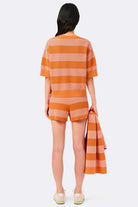 Shorts arancio in maglia a righe rosa - YES SHOPShortsLACOSTEGF9891/00/4IM-IT 34