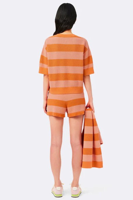 Shorts arancio in maglia a righe rosa - YES SHOPShortsLACOSTEGF9891/00/4IM-IT 34