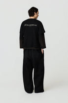 T-shirt Zeno nera con manica doppiata e stampa sul retro - YES SHOPT-shirtDANILO PAURA16DP1009030001-XXS