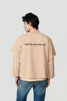 T-shirt Zeno nude con manica doppiata e stampa sul retro - YES SHOPT-shirtDANILO PAURA16DP1009030064-XXS
