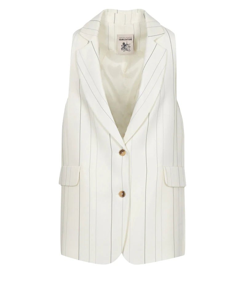 Gilet Elenoir panna gessato - YES SHOPGiletSEMICOUTUREY6SI51-IT 347689908162771