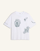 T-shirt bianca oversize con stampe art nouveau - YES SHOPT-shirtMAISON KITSUNEQM00107KJ0119-XXS9831108863771